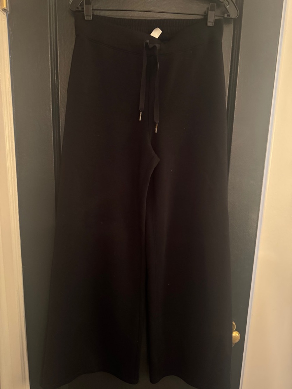 Spanx Wide Leg Black Drawstring Sweatpants